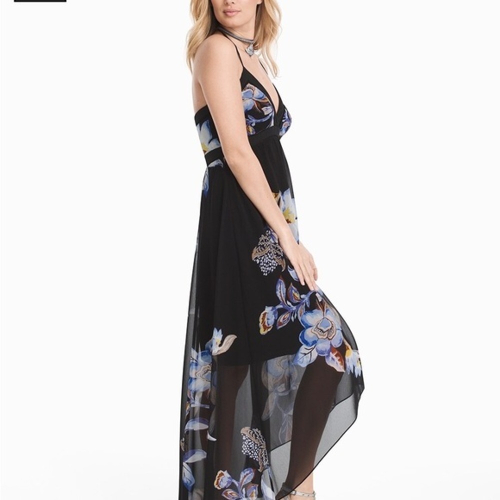 White House Black Market Floral High-Low Maxi Dress